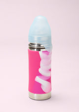 Edelstahl Trinkhalm-Flasche 325ml rosa swirl