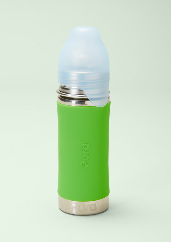 Edelstahl Trinklern-Flasche 325ml grün