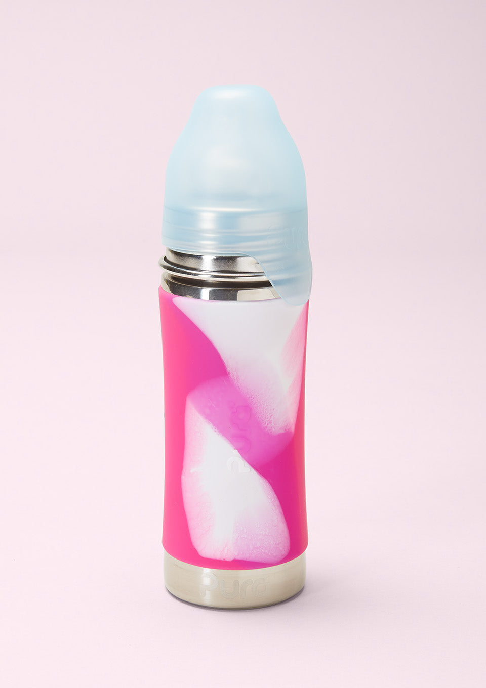 Edelstahl Trinklern-Flasche 325ml rosa-swirl