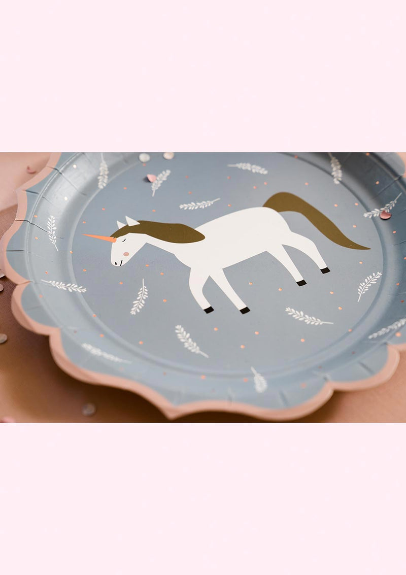 Pappteller "Einhorn" 8er-Set
