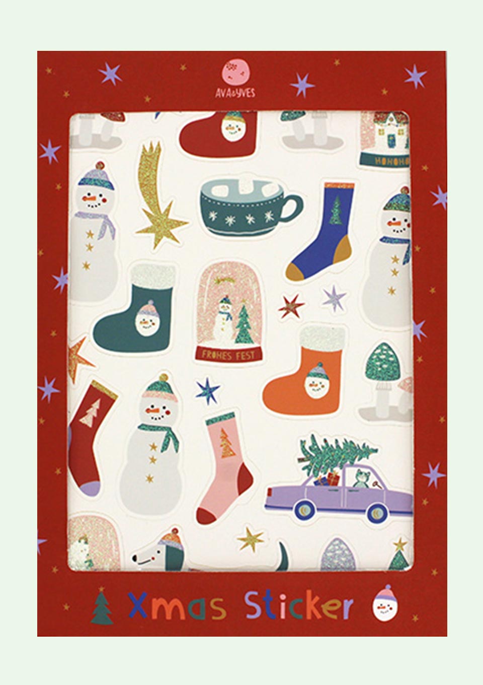 ava&yves 24 XMas - Sticker bunt mit Glitzer - tiny - boon.com