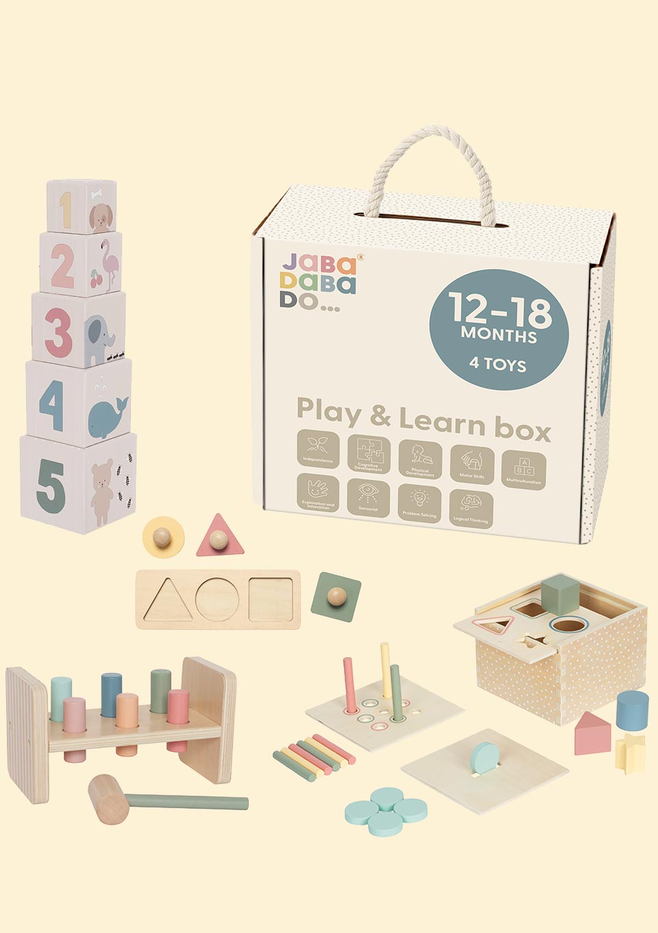 Jabadabado Spiel & Lern - Box / 12 - 18 Monate - tiny - boon.com