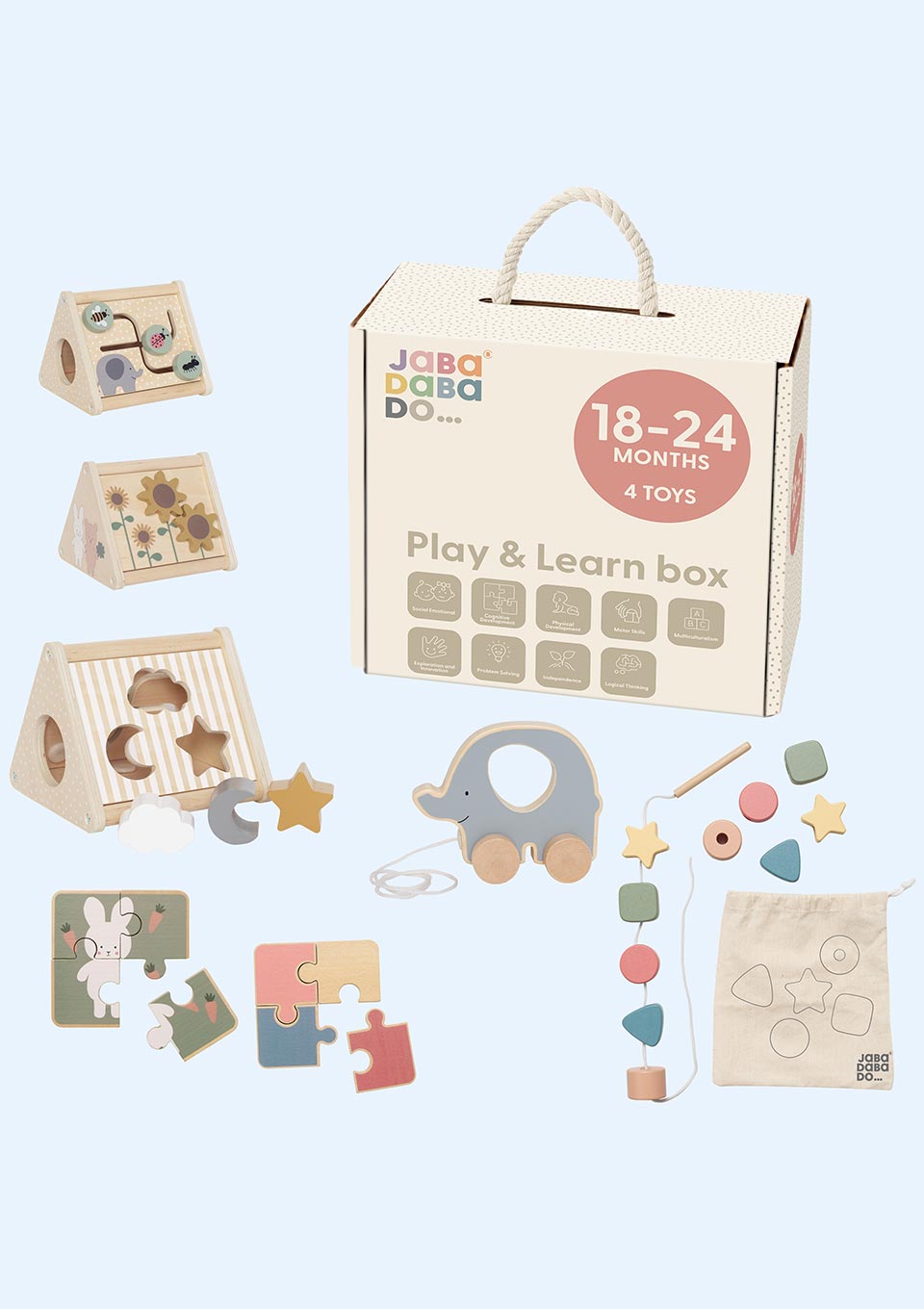 Jabadabado Spiel & Lern - Box / 18 - 24 Monate - tiny - boon.com