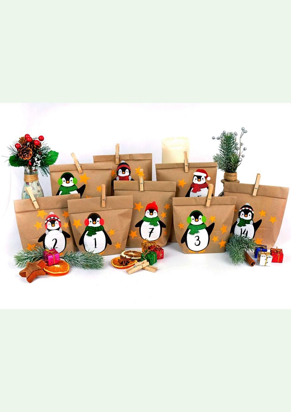 Papierdrachen DIY Adventskalender "Pinguine" - tiny - boon.com