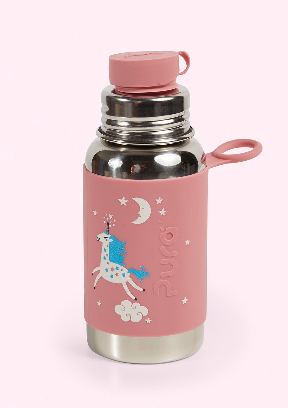 Pura kiki Edelstahl Sportflasche 500ml Einhorn rose - tiny-boon.com