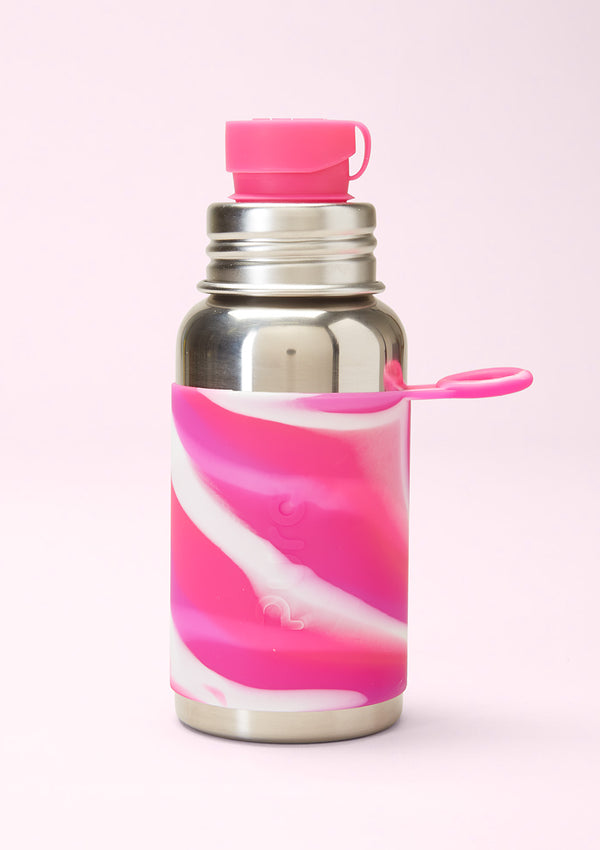 Edelstahl Sportflasche 500ml rosa-swirl