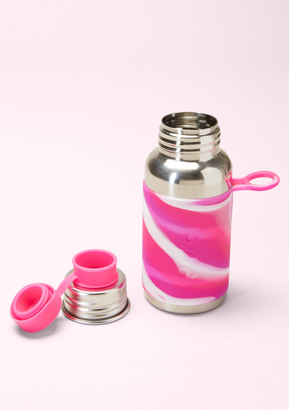 Edelstahl Sportflasche 500ml rosa-swirl