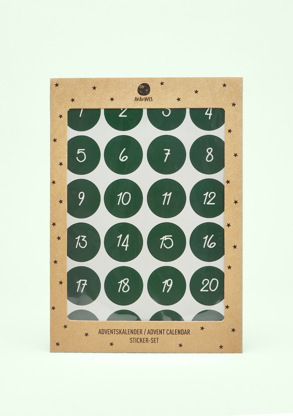 ava&yves Advents-Sticker grün - tiny-boon.com