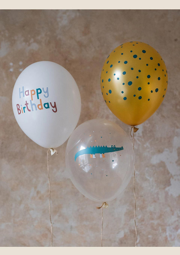 ava&yves Ballons "Happy Birthday - Adventure" 100% Naturkautschuk - tiny-boon.com