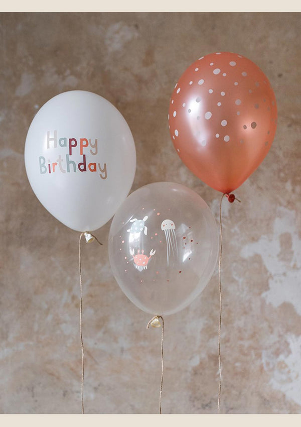 ava&yves Ballons "Happy Birthday - Under the Sea" 100% Naturkautschuk - tiny-boon.com