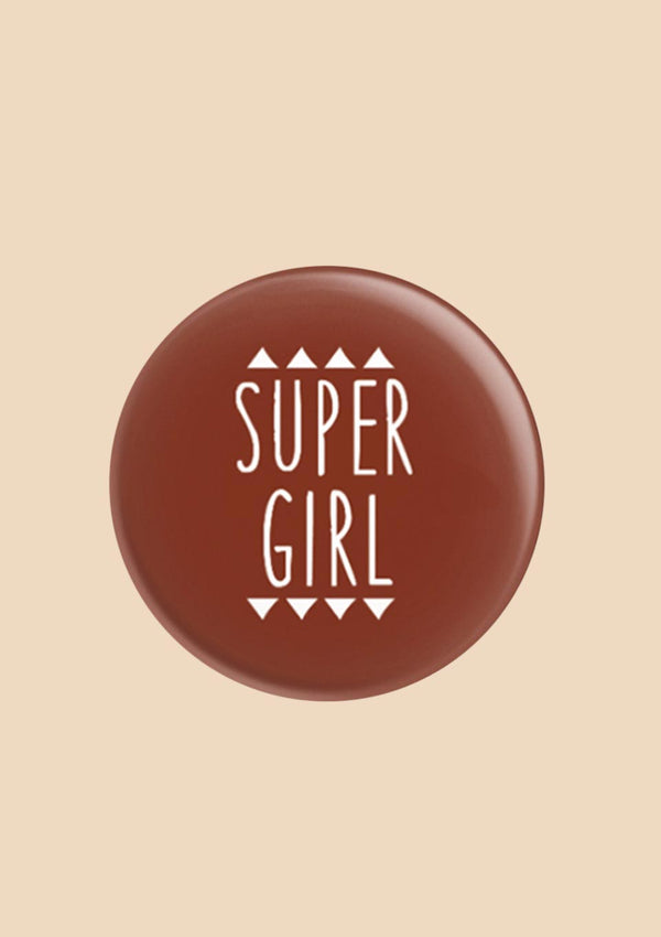 ava&yves Button "Super Girl" in rot - tiny-boon.com