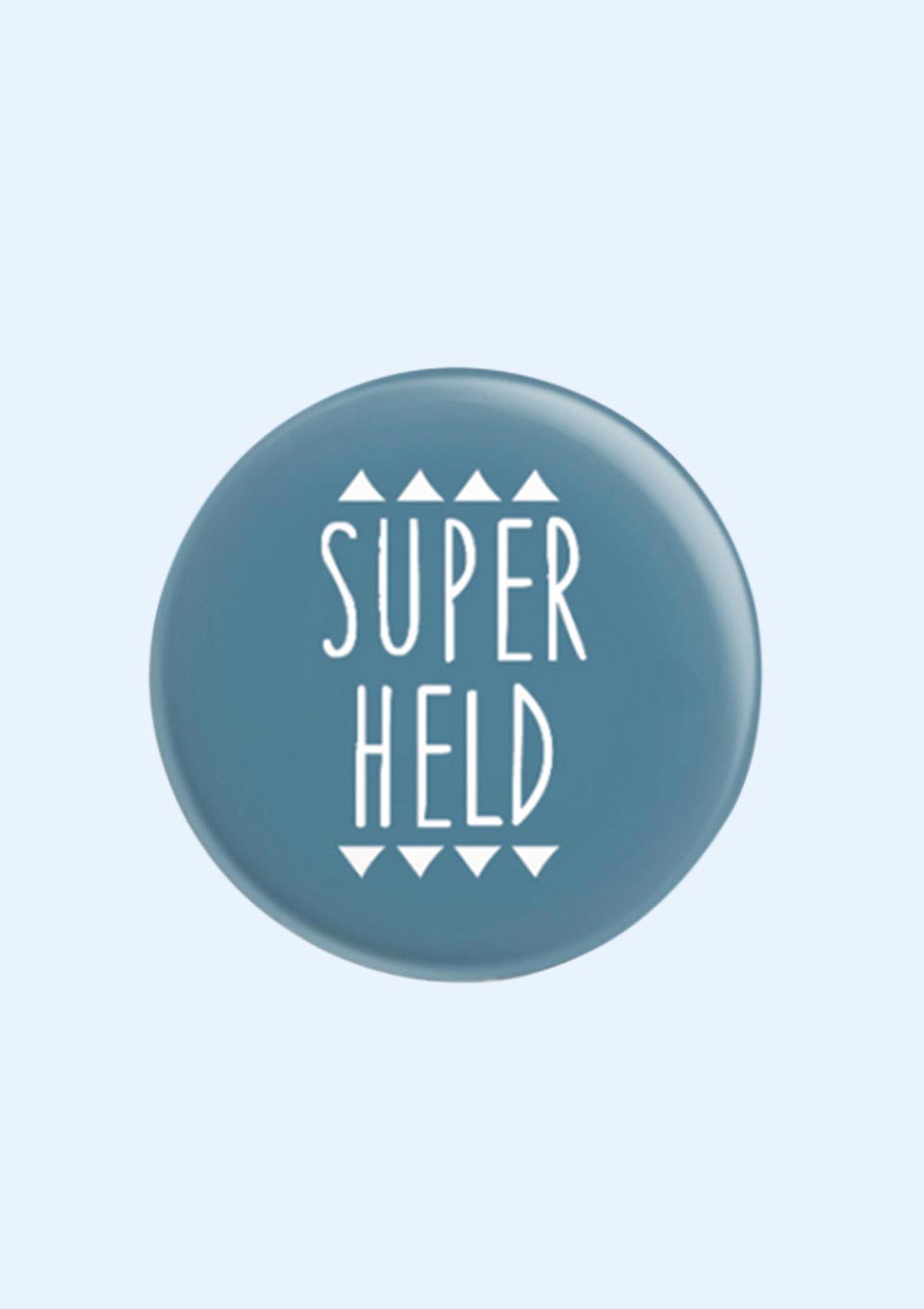 ava&yves Button "Super Held" in blau - tiny-boon.com