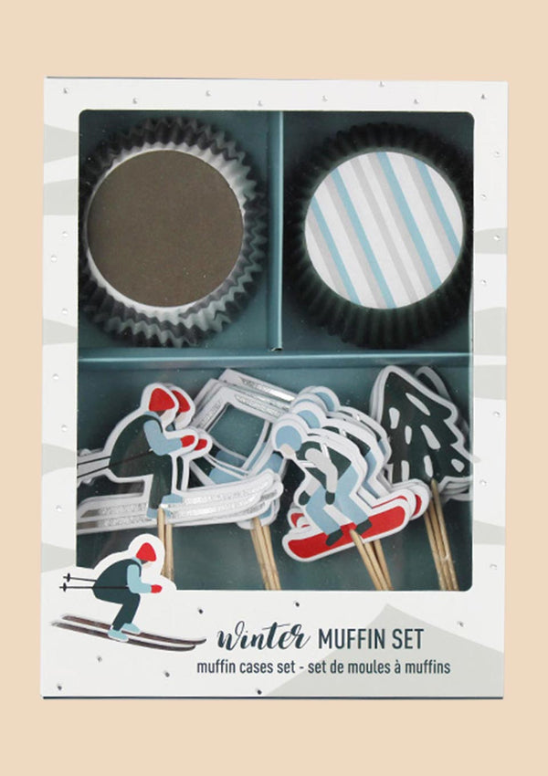 ava&yves Cupcake-Set "Ski" 48 Teile - tiny-boon.com