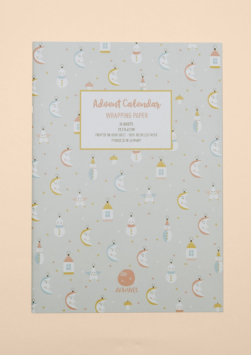 ava&yves Geschenkpapier Advents-Kalender "XMas Dreams" mit 24 Blättern - tiny-boon.com