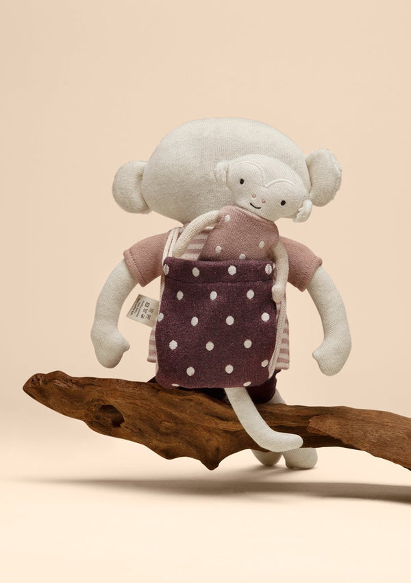 ava&yves Kuscheltier Affenmama mit Baby 50cm - tiny-boon.com