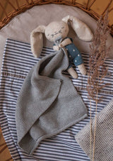ava&yves Kuscheltuch groß mit Hase blau/grau - tiny-boon.com