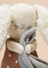 ava&yves Kuscheltuch groß mit Hase braun/natur - tiny-boon.com