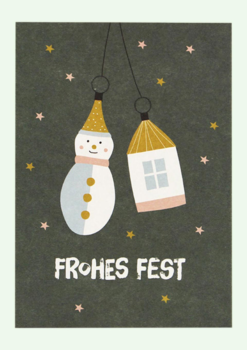 ava&yves Postkarte Baumschmuck "Frohes Fest" - tiny-boon.com