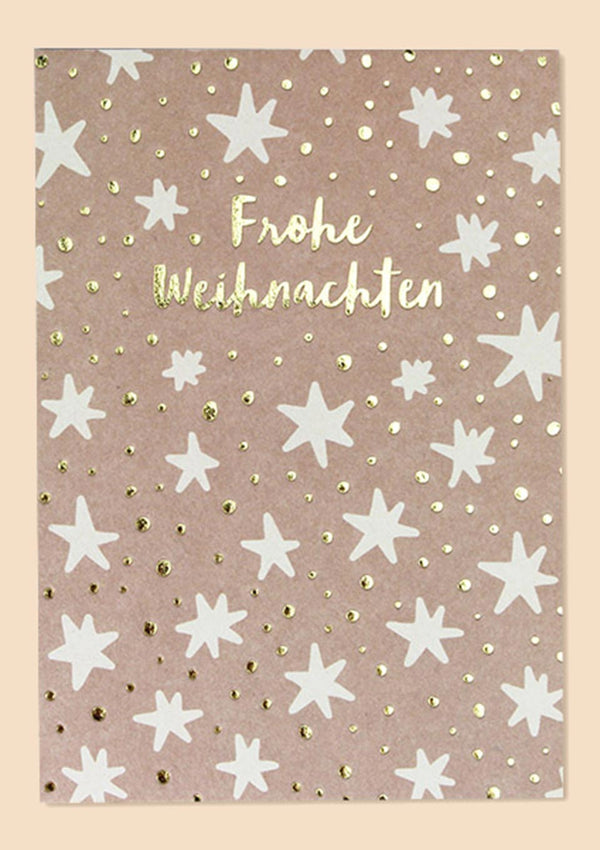 ava&yves Postkarte mit weißen Sternen & Goldfolie - tiny-boon.com