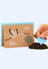 Die Stadtgärtner Saatstecker-Grußkarte "Storch-Junge" - tiny-boon.com