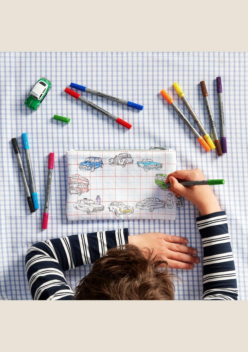 eatsleepdoodle Stiftemäppchen "Fahrzeuge" zum Ausmalen mit Stiften - tiny-boon.com