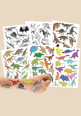 Papierdrachen 100 Temporäre Tattoos "Dinos" - tiny-boon.com