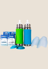 Pura kiki Babyflaschen Geschenkset 325ml grün & blau 10er-Set - tiny-boon.com