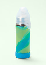 Pura kiki Edelstahl Trinkhalm-Flasche 325ml aqua swirl mit Bodenschutz - tiny-boon.com