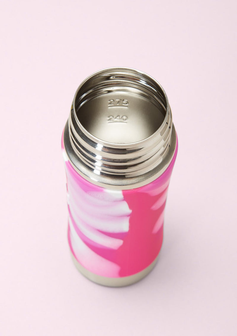 Pura kiki Edelstahl Trinkhalm-Flasche 325ml rosa swirl - tiny-boon.com