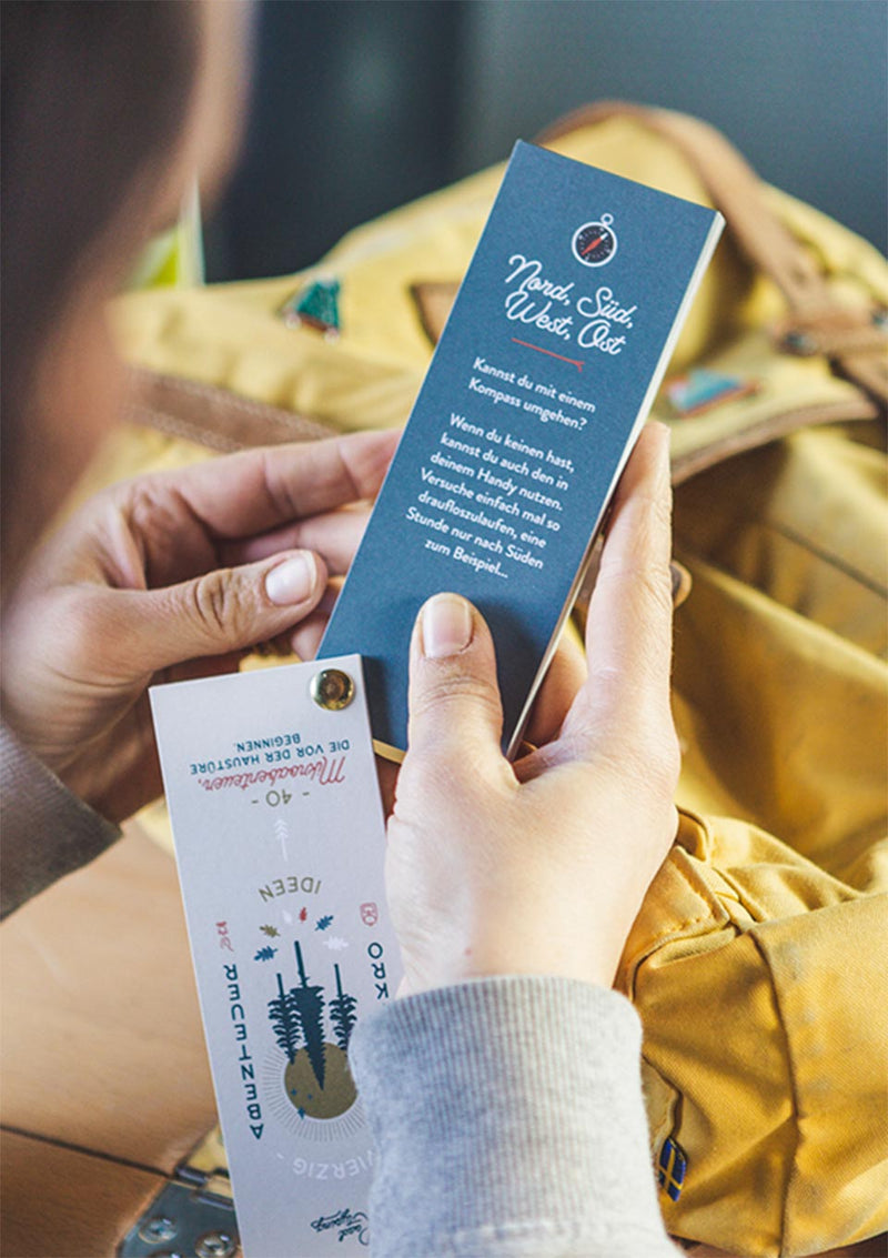 Roadtyping 40 Mikroabenteuer Ideen als Fächer - tiny-boon.com