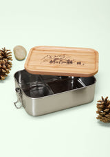 Roadtyping Edelstahl Brotdose "Mountain Love" mit Schneidebrett-Deckel - tiny-boon.com