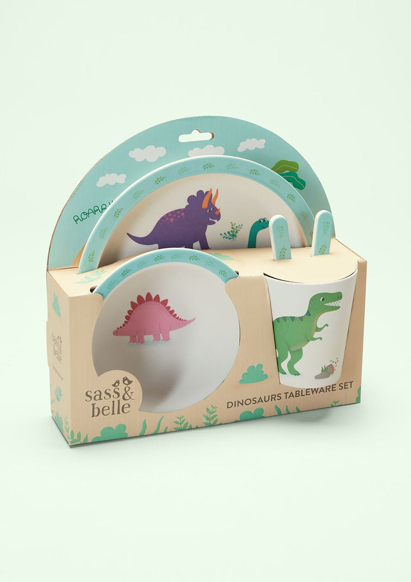 Sass & Belle Bambus Geschirr Set "Dinosaurier" - tiny-boon.com