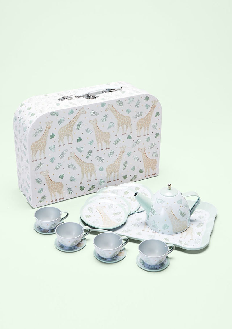 Sass & Belle Picknickkoffer Teeservice Set "Giraffe" - tiny-boon.com