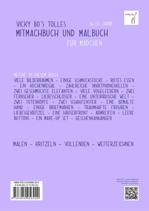 Vicky Bo Mitmach- und Malbuch "Mädchen" - tiny-boon.com