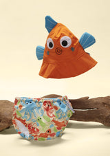 Zoocchini Badewindel & Sonnenhut Set - Fisch 6-12 Mon. - tiny-boon.com