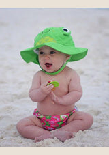 Zoocchini Badewindel & Sonnenhut Set - Frosch 6-12 Mon. - tiny-boon.com