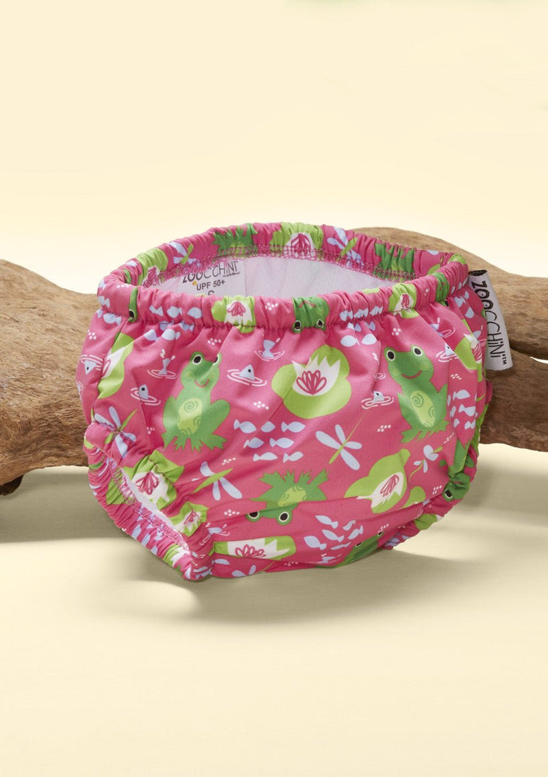 Zoocchini Badewindel & Sonnenhut Set - Frosch 6-12 Mon. - tiny-boon.com